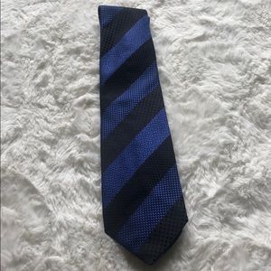 Blue and black stripped tie